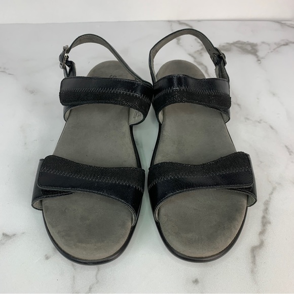 SAS Nudu Black Midnight Adjustable Strap Comfort Sandals 9 - Picture 2 of 11
